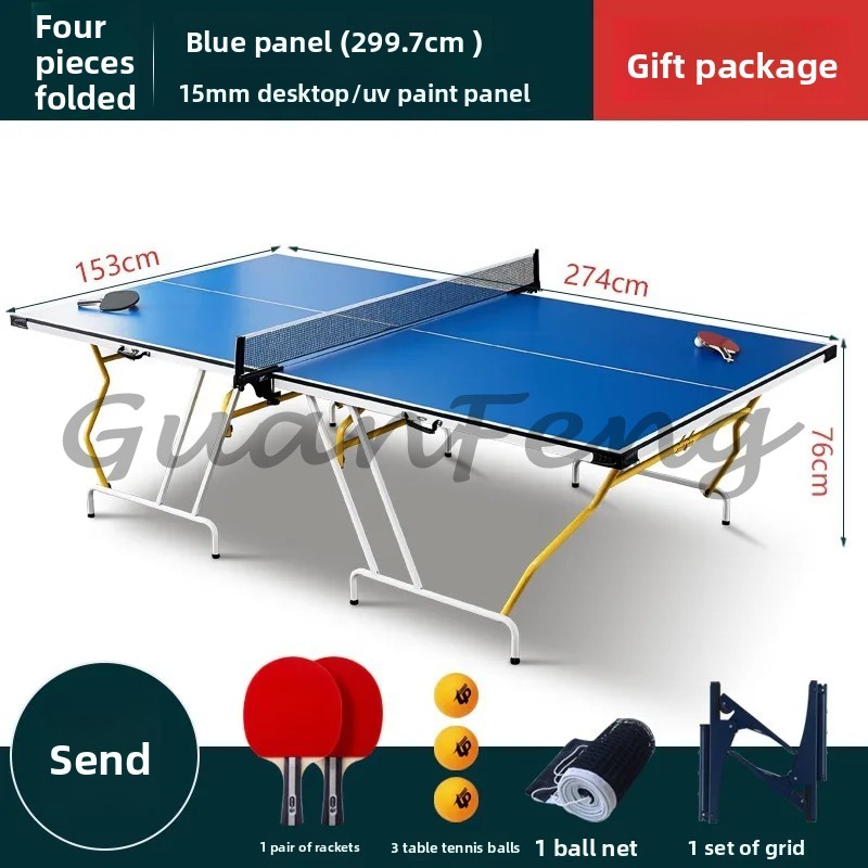 Table Tennis Youtube - Mavi ev tipi dört kişilik katlanabilir