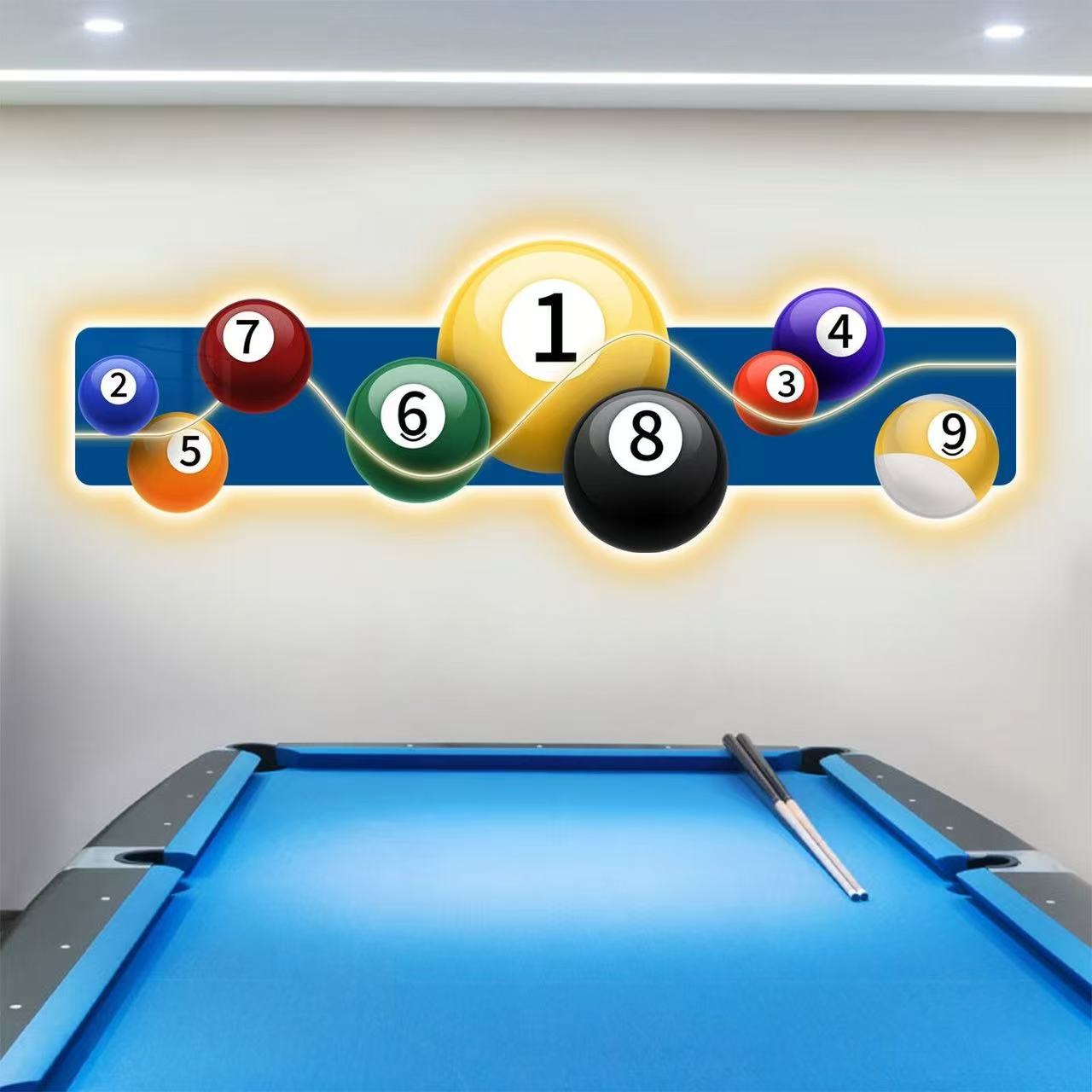Hall Table Tennis - Bilardo Salonu Dekorasyon Resmi LED Işıklı